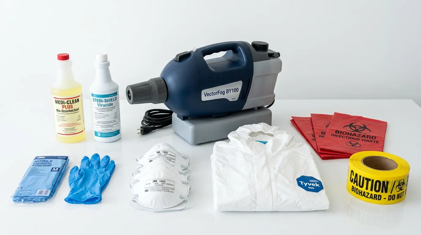 Professional biohazard remediation crew working in Bayview-Hunters Point